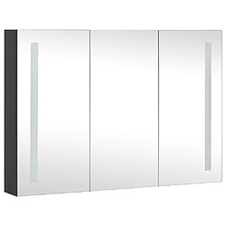 Avis Maison Chic Armoire de salle de bain,Meuble de rangement,Meuble haut à miroir LED 89x14x62 cm -GKD740971