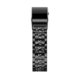 Avis Wewoo Bracelet pour montre connectée en acier inoxydable serti de diamants Fitbit Charge 2 noir