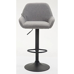 Avis Decoshop26 Tabouret de bar x1 repose-pieds en forme d'arc en métal noir assise en tissu gris 10_0004547