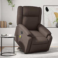 Maison Chic Fauteuil Relax pour salon, Fauteuil inclinable de massage électrique marron similicuir -GKD21870