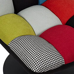 Mes Fauteuil pivotant 80x65x79,5 cm en tissu patchwork et noir pas cher