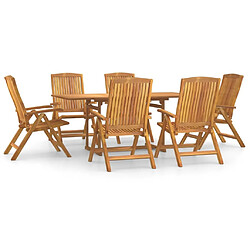 Salle à dîner de jardin 7 pcs,Table et chaise à manger Bois de teck solide -MN61123