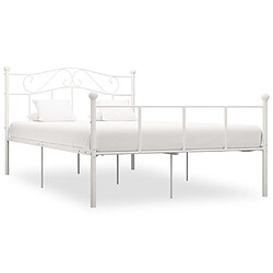 Maison Chic Lit adulte - Lit simple Cadre de lit,Structure du lit Contemporain Blanc Métal 120 x 200 cm -MN86524