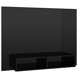 vidaXL Meuble TV mural Noir brillant 120x23,5x90 cm Bois d’ingénierie