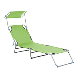 Beliani Chaise longue Métal Vert citron FOLIGNO