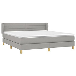 Avis Maison Chic Lit Adulte - Lit simple Lit à sommier tapissier avec matelas moelleux - Meuble de Chambre - Gris clair 160x200cm Tissu -MN86292