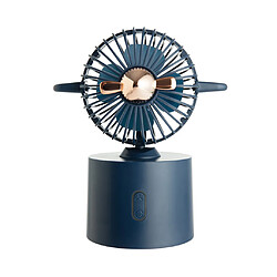 Mini bureau portatif en forme d'avion de ventilateur de tête secouant d'USB / ventilateur électrique tenu dans la main - Bleu