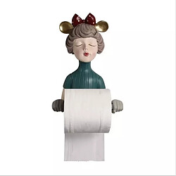 Universal Nœud d'arc fille mignonne résine statue statue mouchoir mouchoir toilette décoration lavage serviette rack décoration artisanat | Porte-papier (bleu)