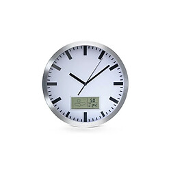 Perel Horloge murale 25 cm Blanc et argenté