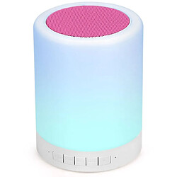 Universal Coloré Bluetooth haut-parleurs de haut-parleurs Bluetooth Subwoofer Touch Control Contrôle haute colonne Fonction de téléphone Basse HIFI TF Radio FM avec lampe de lumière LED | Haut-parleurs portatifs (blanc)