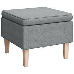 vidaXL Tabouret avec pieds en bois Gris clair Tissu