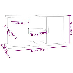 vidaXL Support pour aquarium blanc 121x41x58 cm bois d'ingénierie pas cher