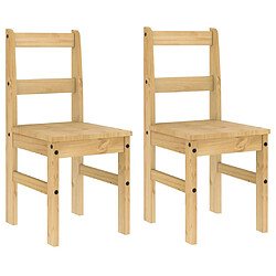 Decoshop26 Set de 2 chaises de salle à manger design rustique 40 x 46 x 90 cm en bois de pin DEC025570