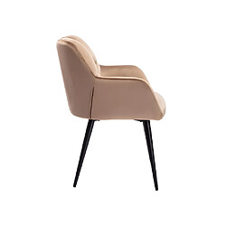 Lot de 6 chaises avec accoudoirs - Velours et métal - Beige - PEGA de PASCAL MORABITO pas cher