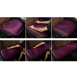 Wewoo 3 PCS / Ensemble Luxueux Chaud Coussin Couverture De Siège De Voiture Universel Avant Couvre Arrière De Pad Anti-dérapant Chaise Tapis De Sans En Peluche Violet