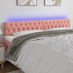 Tête de lit scandinave à LED,meuble de chambre Rose 180x7x78/88 cm Velours -MN25125