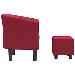 Avis vidaXL Chaise cabriolet avec repose-pied rouge bordeaux velours