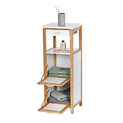 WENKO Etagère de salle de bain scandinave Finja - L. 34 x H. 89 cm - Blanc