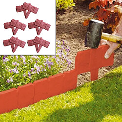 Décor 10 morceaux de barrière de jardinage brique en plastique imitation bord de jardin 2.5m