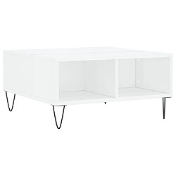 vidaXL Table basse blanc brillant 60x60x30 cm bois d'ingénierie