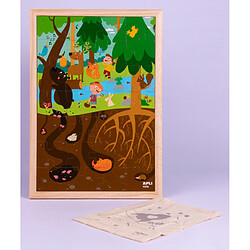 Avis Apli Kids Puzzle de Niveaux la Forêt - 254x5x376 mm - Design Enfantin et Coloré - Pièces Résistantes et Sécuritaires - Améliore la Concentration et la Perception Spatiale - Sac en Coton Bio Inclus