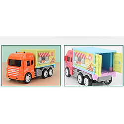 Avis Universal Jouets pour garçons, dessins animés, distributeurs automatiques à inertie, modèles, chariots cadeaux pour enfants, chariots à manger, hamburgers, camions à pizza, camions à glaces.(Orange)