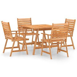 Maison Chic Salon de jardin de salle à manger 5 pcs,Table et Chaises d'extérieur,Mobilier de jardin Bois d'acacia solide -MN81570