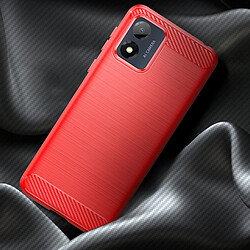 Avis Avizar Coque pour Motorola Moto E13 Renforcée Souple Effet Carbone Brossé Rouge