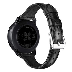 Bracelet en cuir véritable 22 mm, noir pour votre Samsung Galaxy Watch3 45mm/Huawei Watch GT 2 Pro