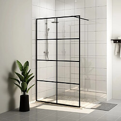 vidaXL Paroi de douche avec verre ESG transparent 100x195 cm Noir