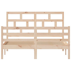 Acheter Maison Chic Lit adulte - Lit simple Cadre de lit,Structure du lit Contemporain Bois massif 140x200 cm -MN19749