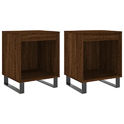 vidaXL Tables de chevet 2 pcs chêne marron 40x35x50 cm bois ingénierie