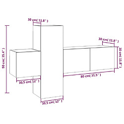 vidaXL Ensemble de meubles TV 3 pcs Chêne marron Bois d'ingénierie pas cher