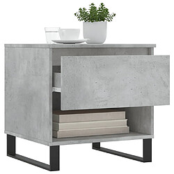 Avis vidaXL Table basse gris béton 50x46x50 cm bois d'ingénierie