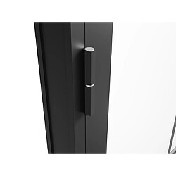 Acheter Vente-Unique Bloc porte réversible en aluminium et verre trempé - H204 x L93 cm - Noir - SEROTO