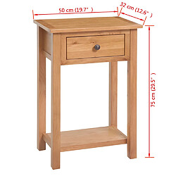 vidaXL Table console 50 x 32 x 75 cm Bois de chêne massif pas cher