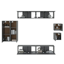 Avis vidaXL Ensemble de meubles TV 8 pcs Noir Bois d'ingénierie