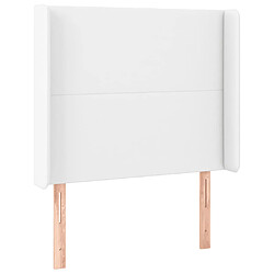 vidaXL Tête de lit avec oreilles Blanc 83x16x118/128 cm Similicuir