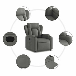 Maison Chic Fauteuil inclinable,Fauteuil luxe de relaxation Gris foncé Tissu -MN65040 pas cher