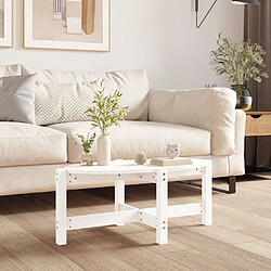 ComfortXL Table Basse Blanc 87x48x35 Cm Bois Massif De Pin