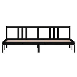 Avis vidaXL Cadre de lit sans matelas noir bois massif 200x200 cm