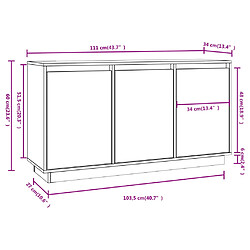 vidaXL Buffet 111x34x60 cm Bois massif de pin pas cher