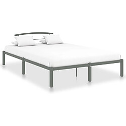 vidaXL Cadre de lit sans matelas gris métal 160x200 cm