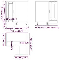 vidaXL Armoire d'angle de cuisine Porto chêne marron bois d'ingénierie pas cher