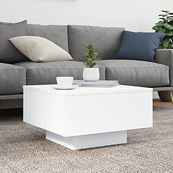 Avis ComfortXL Table Basse Blanc 55x55x31 Cm Bois D'ingénierie