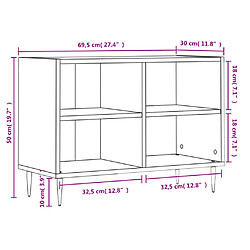 vidaXL Meuble TV blanc brillant 69,5 x 30 x 50 cm bois d'ingénierie pas cher