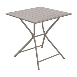 Proloisirs Table de jardin carrée en aluminium 2 personnes Globe crème.