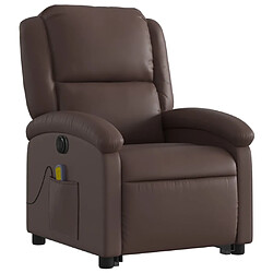 Avis Maison Chic Fauteuil Relax pour salon, Fauteuil inclinable de massage électrique marron similicuir -GKD30420