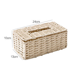 Universal Carton en rotin Carton de serviettes rétro Carton de serviettes en papier Couvercle de conteneur de stockage Décoration de bureau de salon |