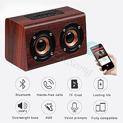 Universal Haut-parleur Bluetooth sans fil en bois rétro Haut-parleur portable Boîte à bras de caisson Support TF MP3 Player Card/USB Disk AUX | Haut-parleur portable (grain de bois marron)